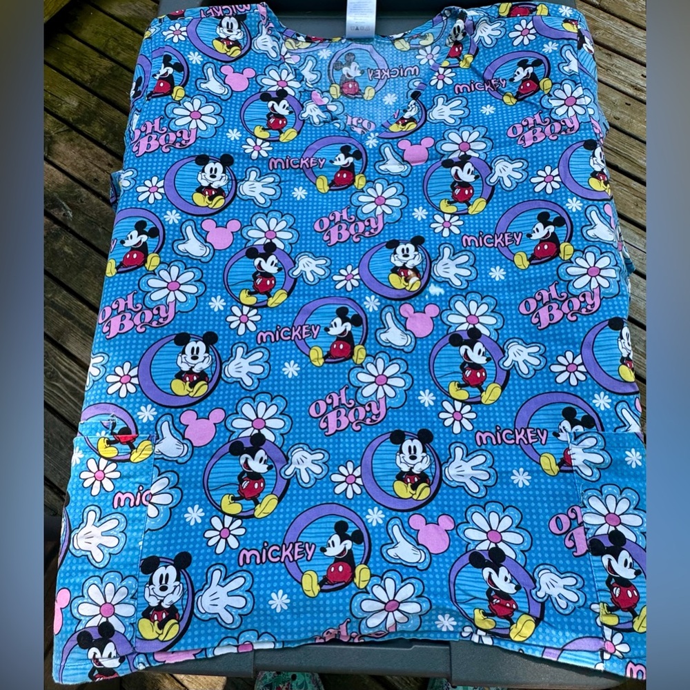 Disney Mickey Mouse Blue and Pink Srub top
